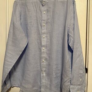 Women’s‎ Linen Club Room  Blue Button Down Shirt